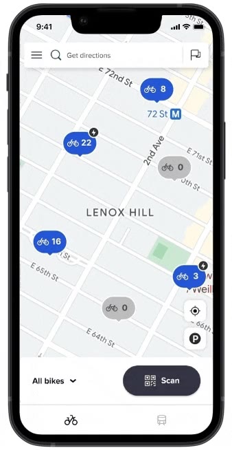 The nearest available station, one tap away