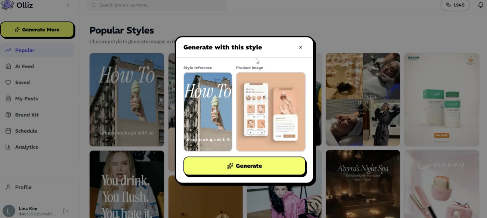 AI Feed: start from a suggestion